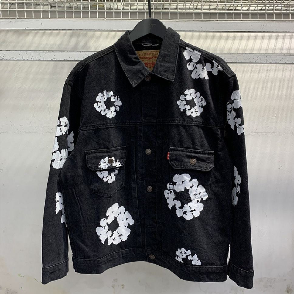 Flower Tears | Denim Jacket White