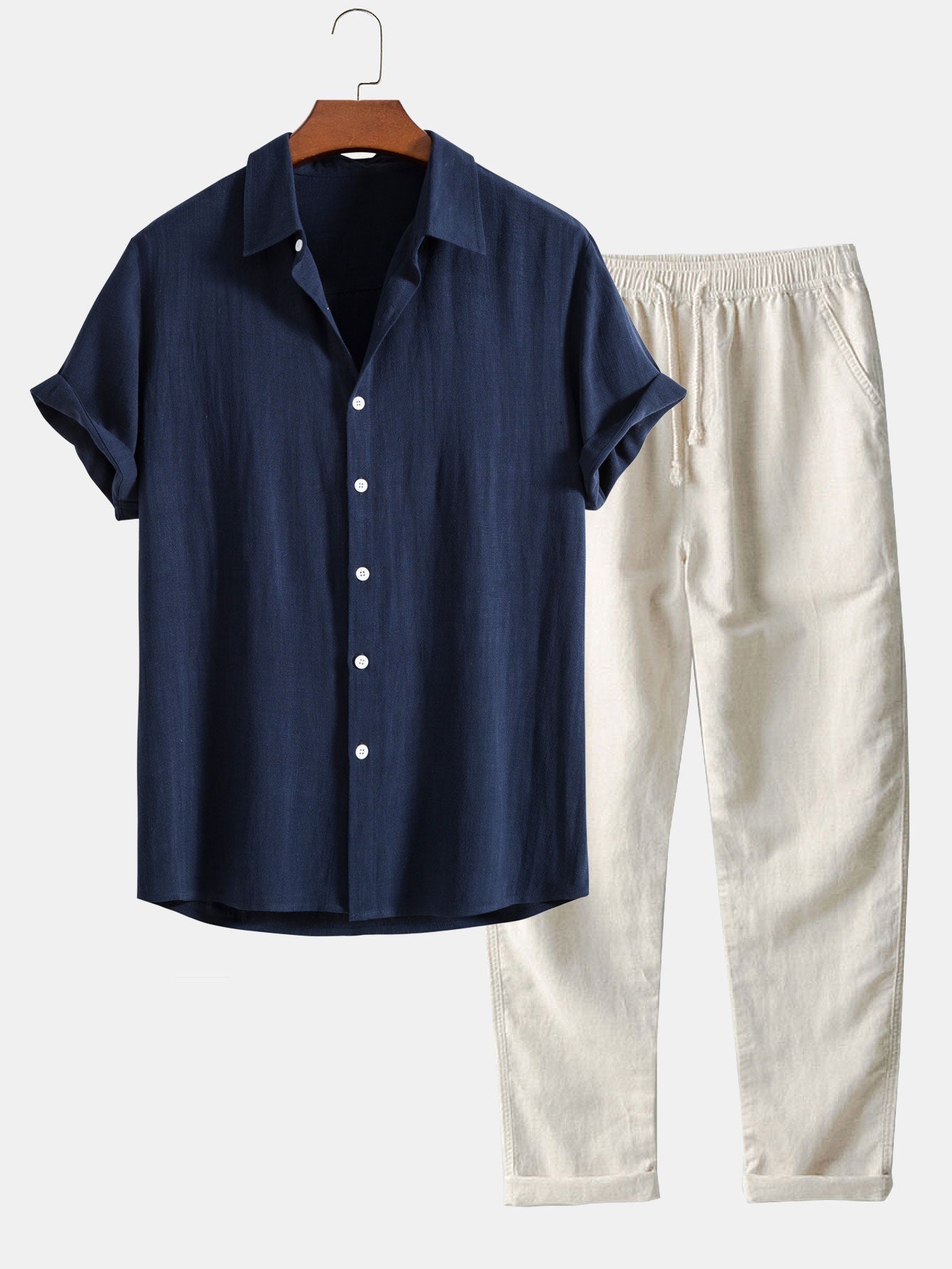 Jonathan | 2-Piece Casual Linen Pants Set and Shirt